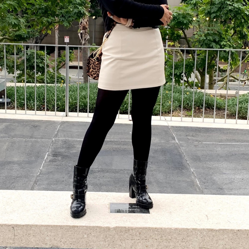Forever 21 Pleather White Mini Skirt